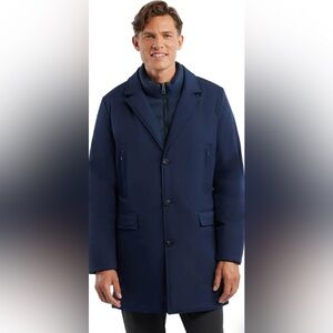 Hunter Navy Blue Button-Up Coat